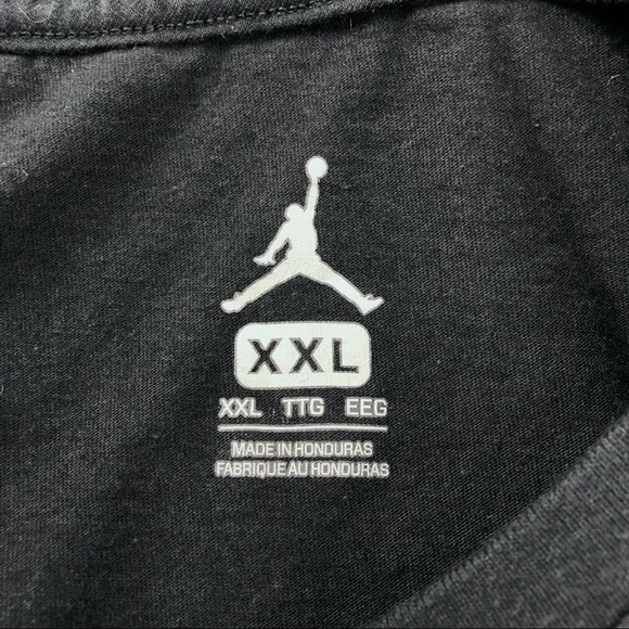 Jordan Lucky No. 7 Black Short Sleeve Tee, Size XXL - Picture 4 of 5